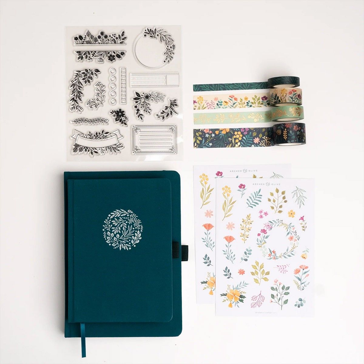 Archer & Olive - A5 Signature Floral Dot Grid Notebook-Notitieboek-DutchMills