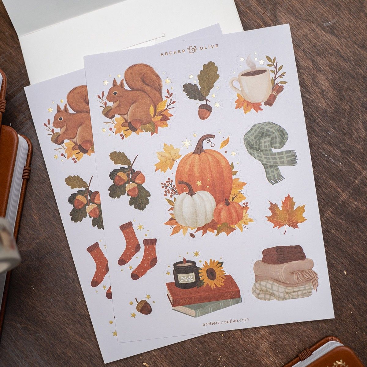 Archer & Olive - Acorns Stickers-Sticker-DutchMills