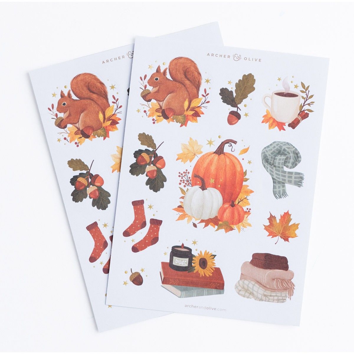 Archer & Olive - Acorns Stickers-Sticker-DutchMills