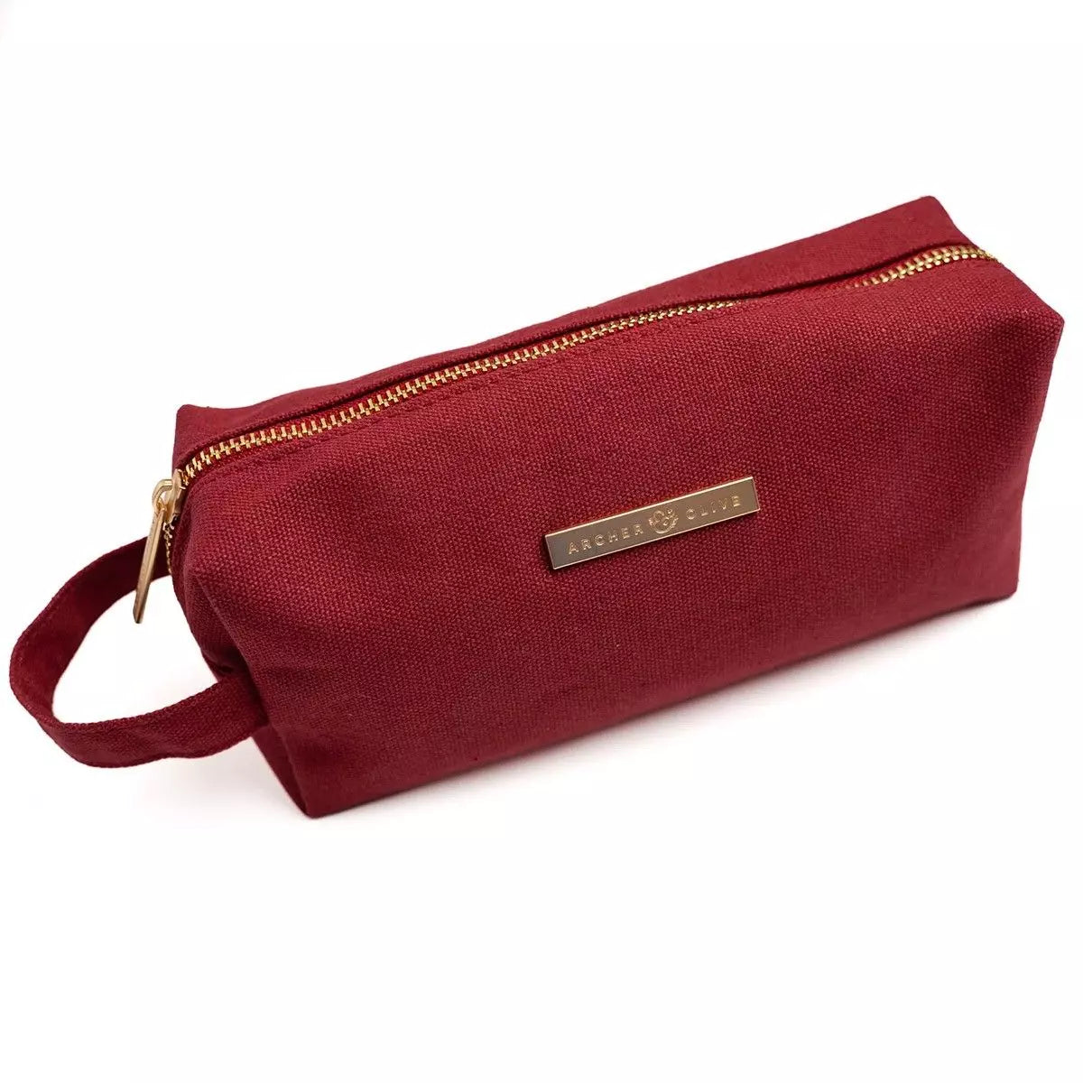 Archer & Olive - Zipper Pouch Canvas - Maroon-Etui-DutchMills