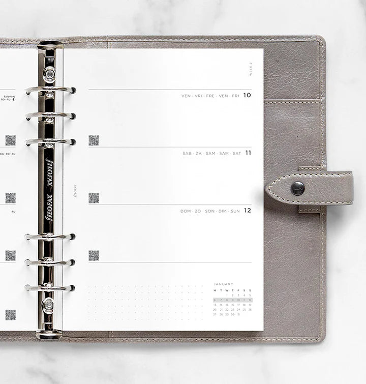 Filofax - Minimal Week on Two Pages 2025 Multilanguage - A5 Organiser Refill-Agenda-DutchMills