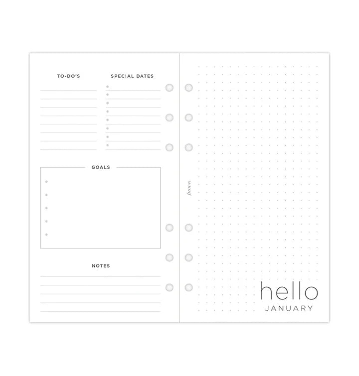 Filofax - Minimal Week on Two Pages 2025 Multilanguage - Personal Organiser Refill-Agenda-DutchMills