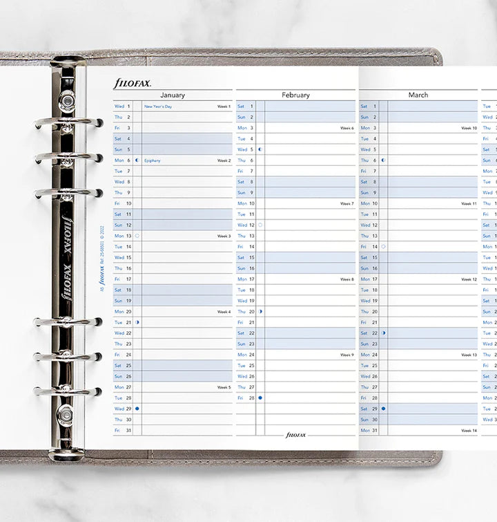 Filofax - Vertical year Planner 2025 - English - A5 Organiser Refill-Agenda-DutchMills