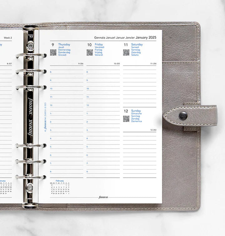 Filofax - Week On Two Pages Diary 2025 With Appointments - Multilanguage - A5 Organiser Refill-Agenda-DutchMills