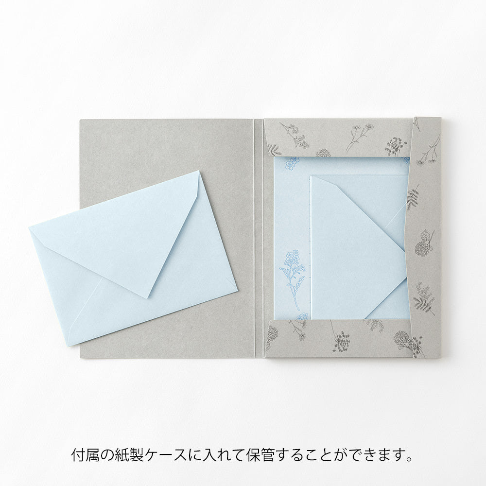 Midori - Letter Set Flower Color Washi Paper Blue-Briefpapier-DutchMills