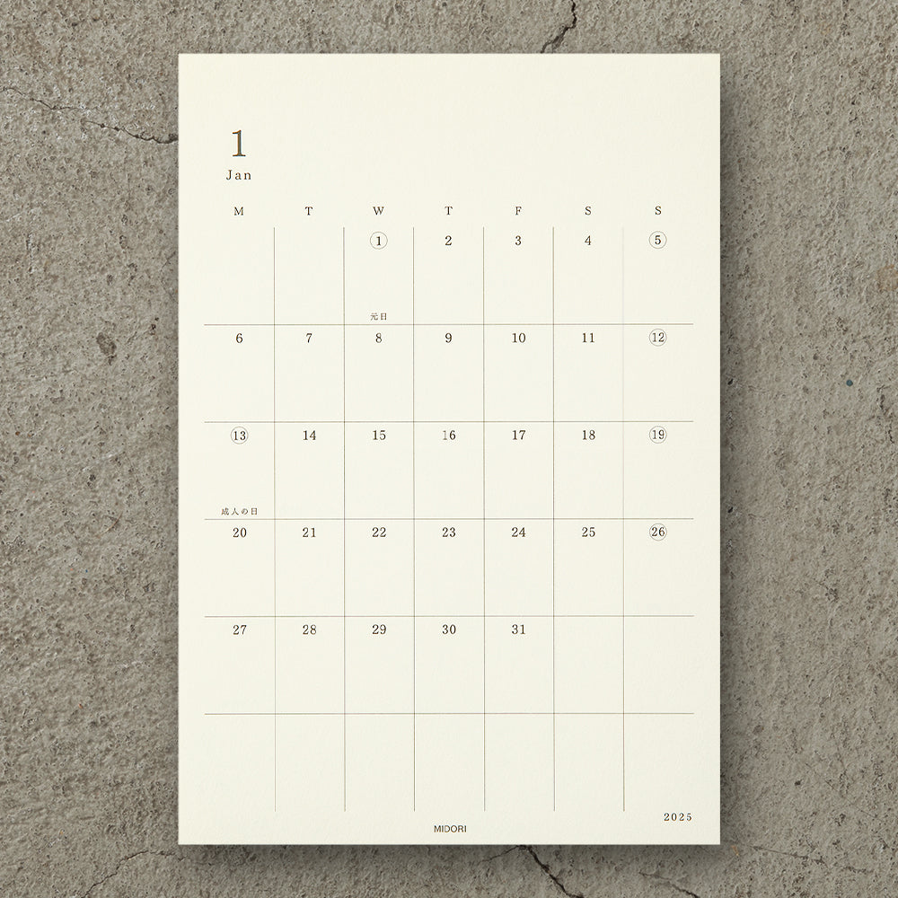 Midori - MD Diary Stickers 2025 L-Kalender-DutchMills