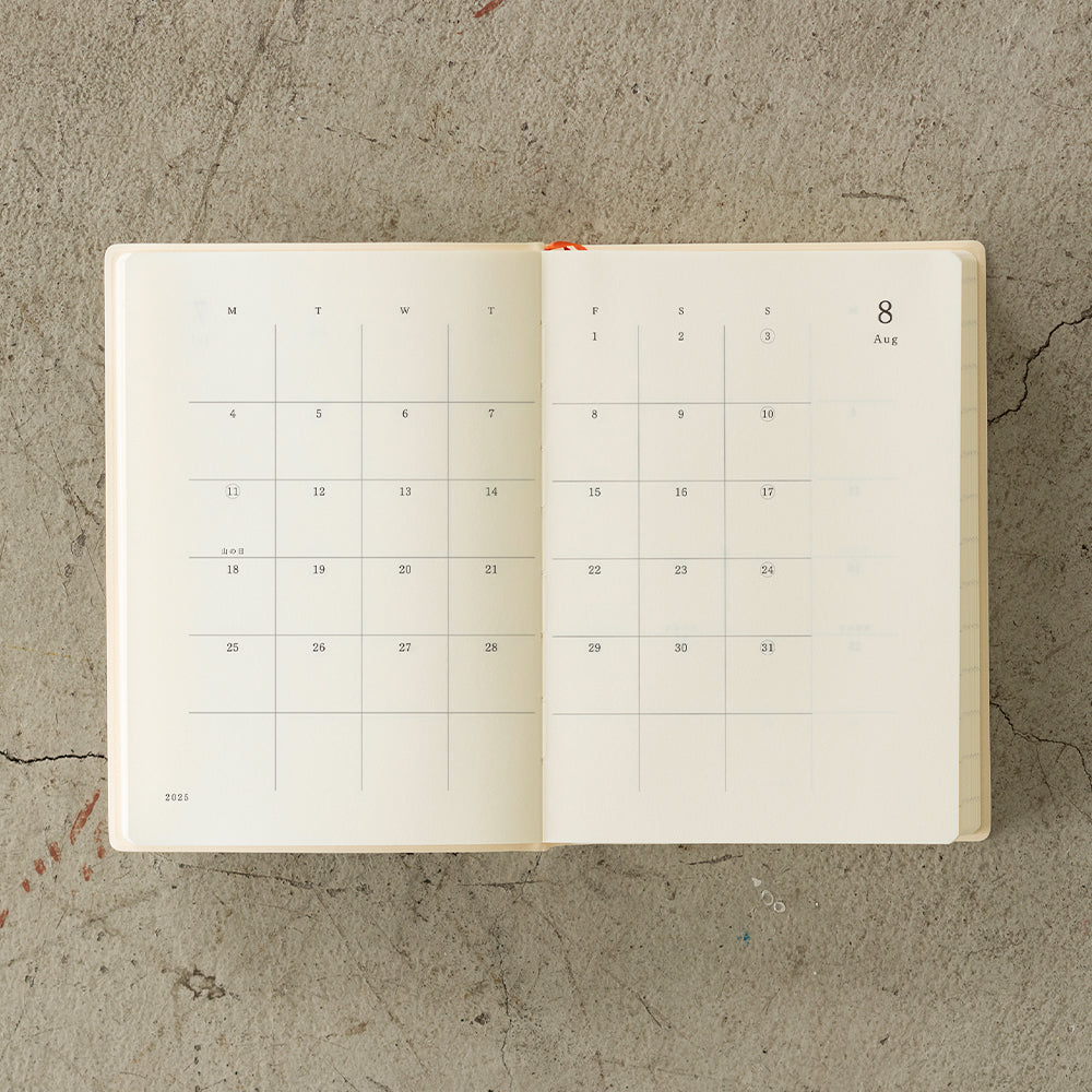 Midori - MD Notebook Diary 2025 - 1 Day 1 Page - A6-Agenda-DutchMills