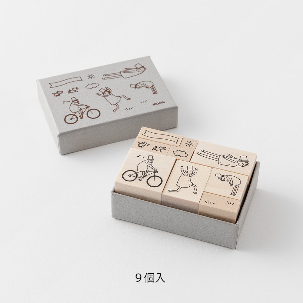 Midori - Ojisan 30th Anniversary Wooden Stamp set B-Stempel-DutchMills