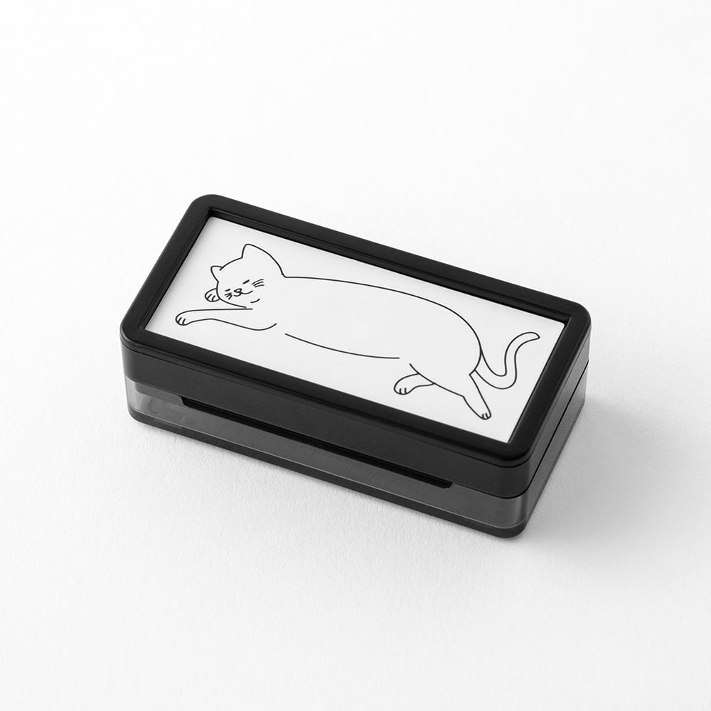 Midori - Paintable Stamp Pre-Inked Half Size Cat-Stempel-DutchMills