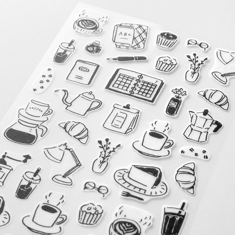 Midori - Sticker Two Sheets Monotone Café-Sticker-DutchMills