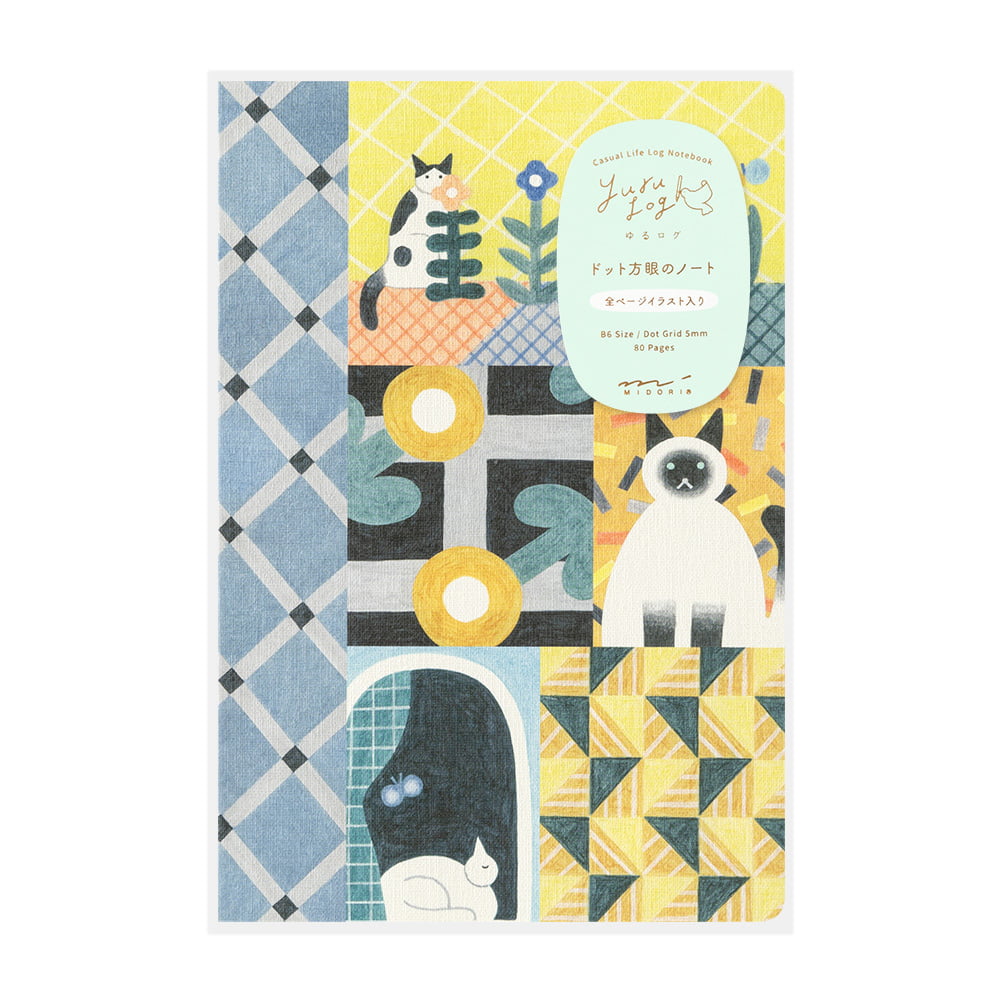 Midori - Yuru Log Notebook B6 Cat-Dagboek-DutchMills