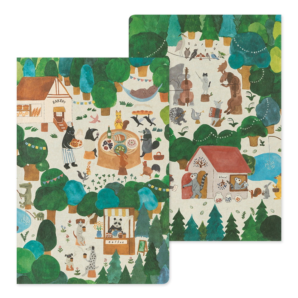 Midori - Yuru Log Notebook B6 Forest Animals-Dagboek-DutchMills