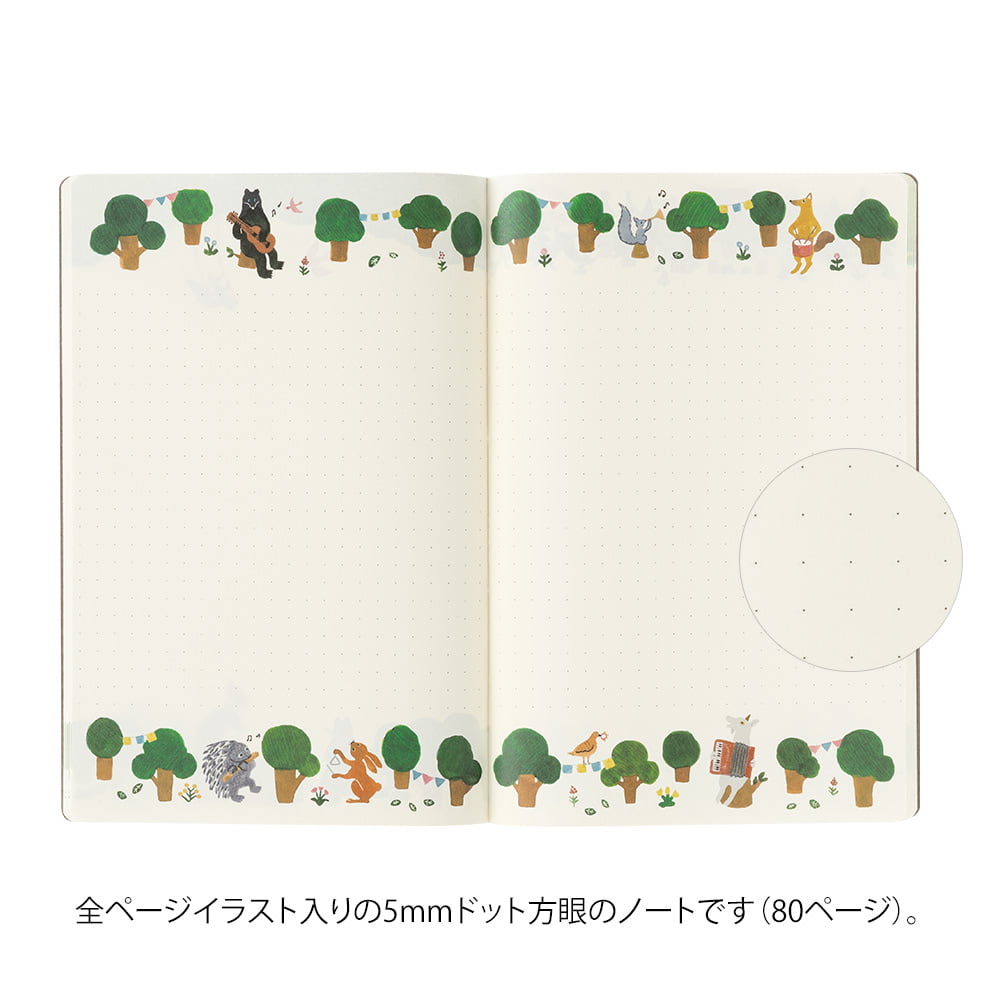 Midori - Yuru Log Notebook B6 Forest Animals-Dagboek-DutchMills