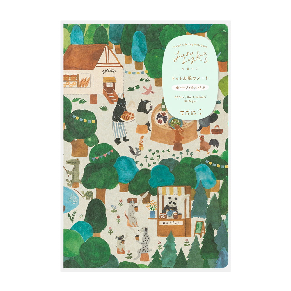 Midori - Yuru Log Notebook B6 Forest Animals-Dagboek-DutchMills