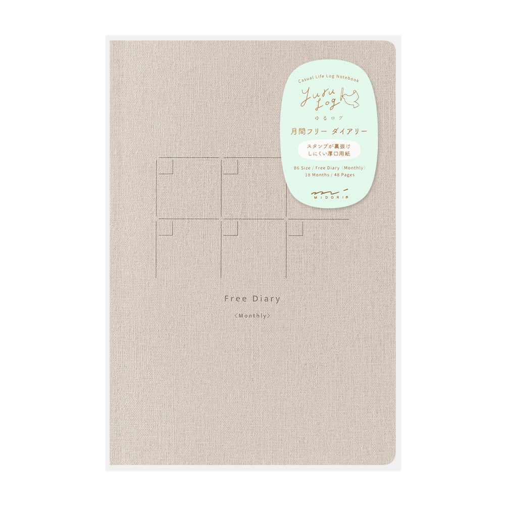 Midori - Yuru Log Notebook B6 Free Diary Monthly-Dagboek-DutchMills