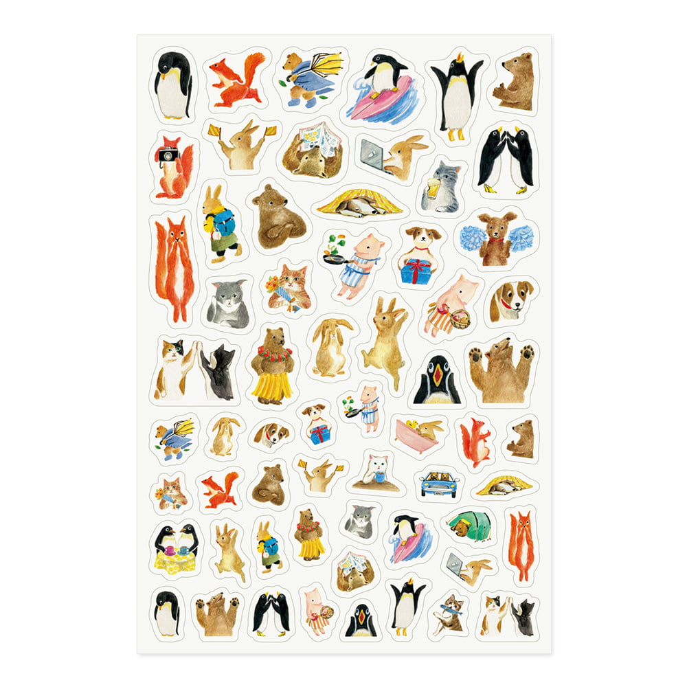 Midori - Yuru Log Sticker One Sheet Animals-Sticker-DutchMills