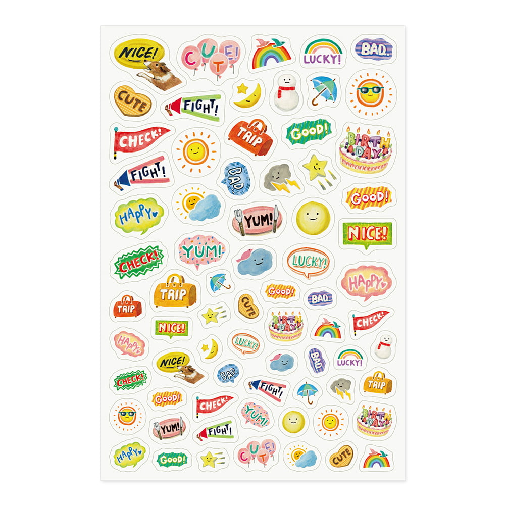 Midori - Yuru Log Sticker One Sheet Feelings-Sticker-DutchMills