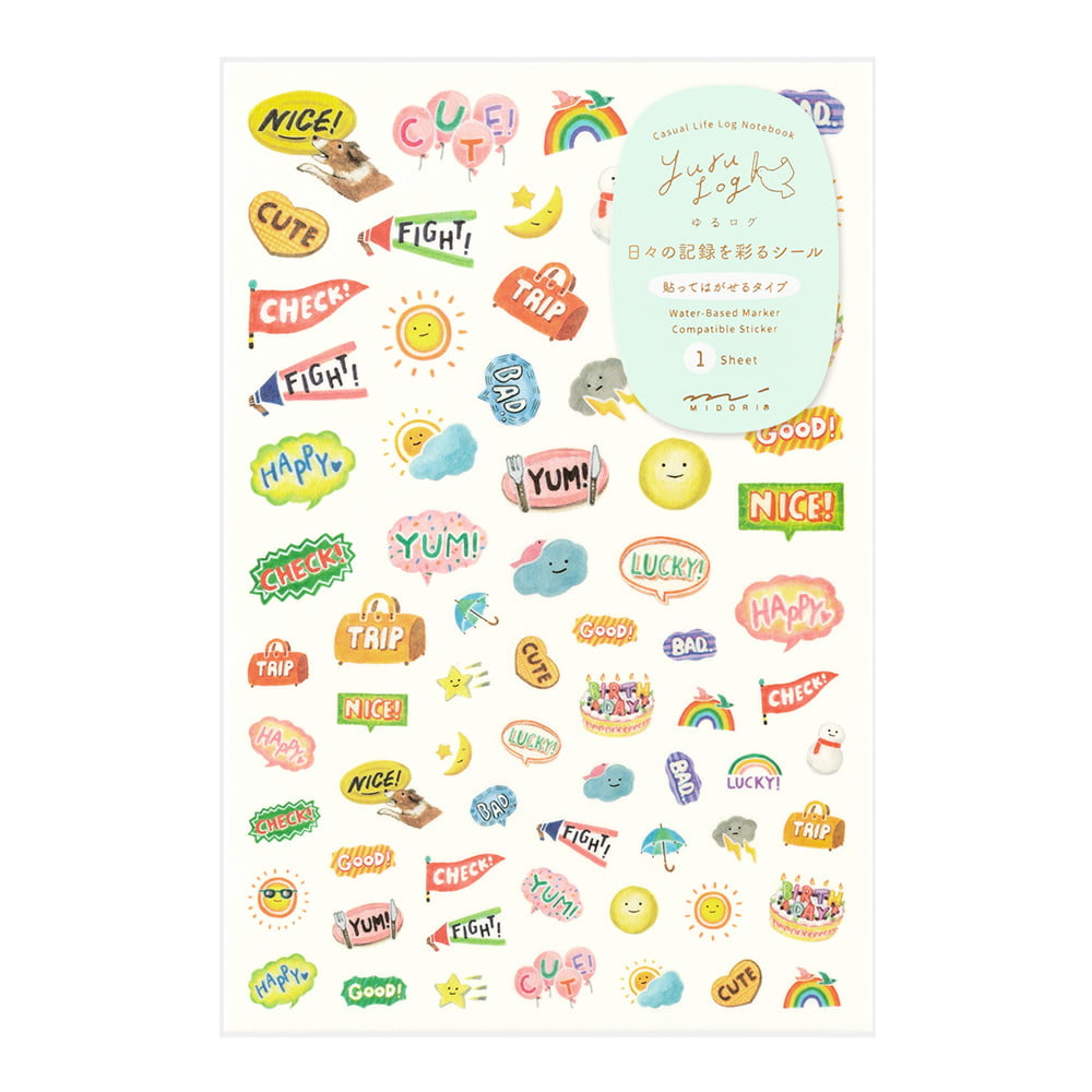 Midori - Yuru Log Sticker One Sheet Feelings-Sticker-DutchMills