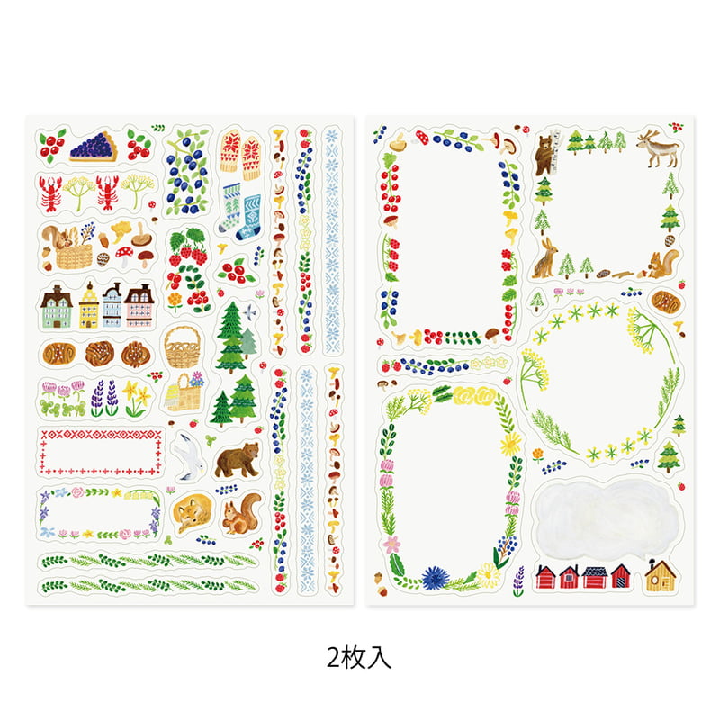 Midori - Yuru Log Sticker Two Sheets Scandinavia-Sticker-DutchMills