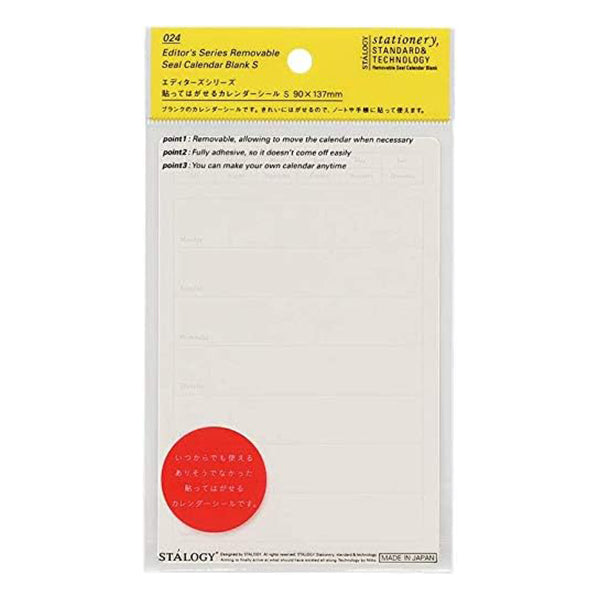 Stalogy - Removable Calendar Seal - Weekly - S-Sticky Notes-DutchMills