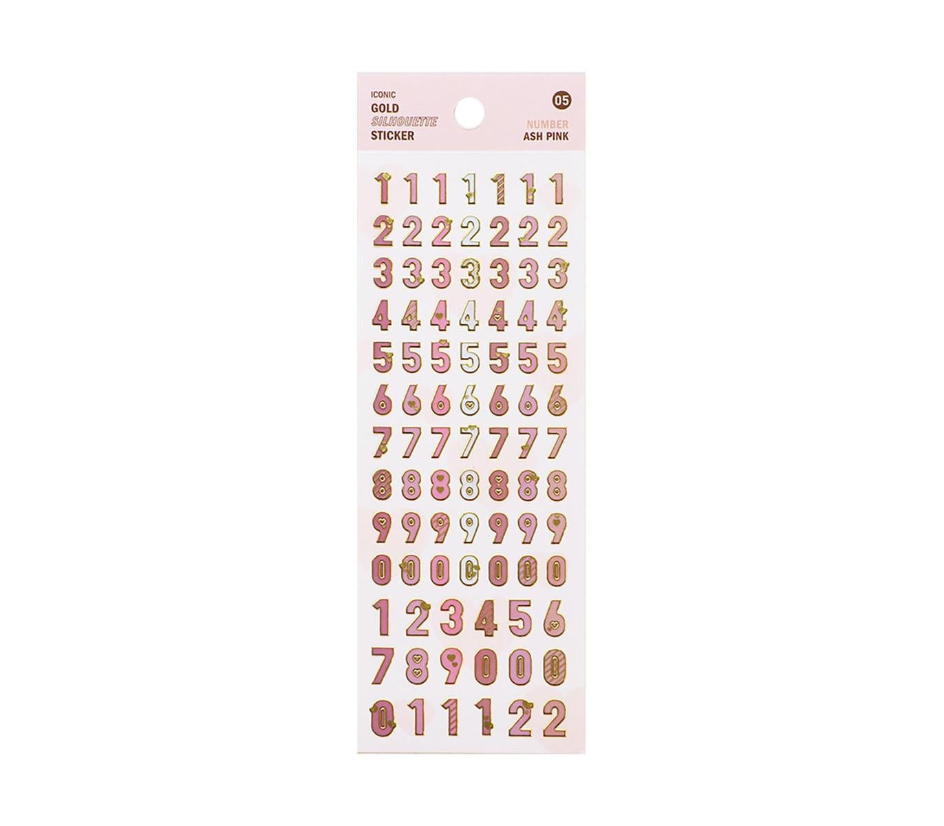 Gold Silhouette Sticker Number - 05 Ash Pink-Sticker-DutchMills