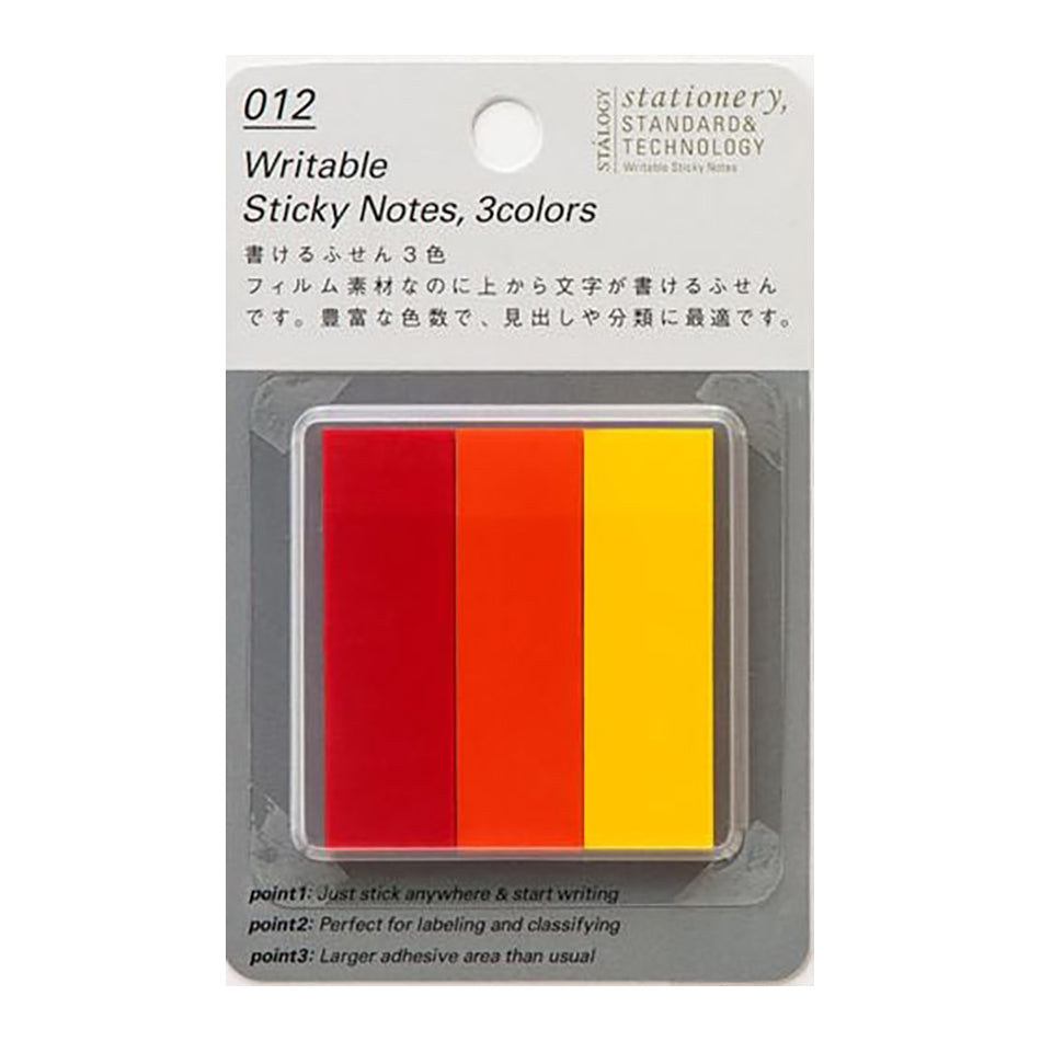 Stalogy - Writable Sticky Notes - 15 x 50 mm, Set A (Red, Orange, Yellow)-Sticky Notes-DutchMills