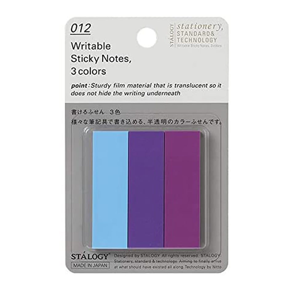 Stalogy - Writable Sticky Notes - 15 x 50 mm, Set C (Light-Blue, Purple, Lilac)-Sticky Notes-DutchMills